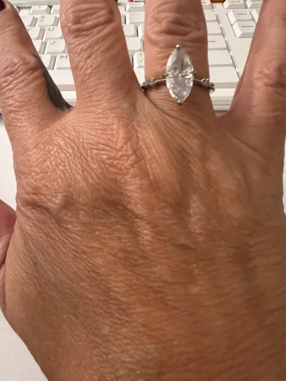 Sterling Silver 925 Faux Diamond Ring – Size 8
